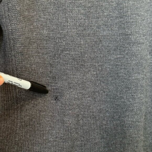 VINCE Wool Leather Moto Sweater Jacket Knit Asymmetrical Zip Funnel Minimalist - Picture 14 of 16